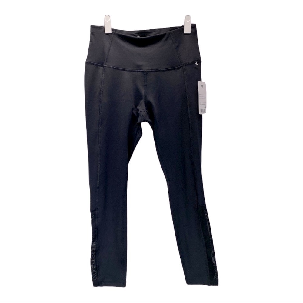 Apana Yoga Pants Womens Small Black Mesh Side Panel Athletic Leggings New